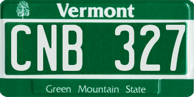 VT license plate CNB327
