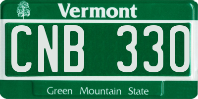 VT license plate CNB330