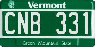 VT license plate CNB331