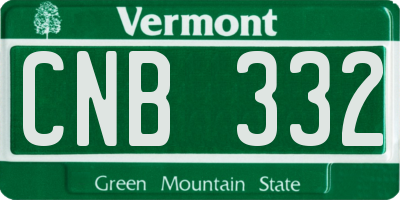 VT license plate CNB332