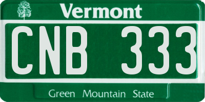VT license plate CNB333