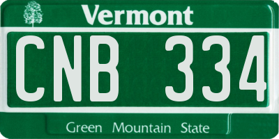 VT license plate CNB334