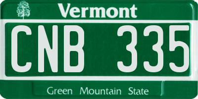 VT license plate CNB335