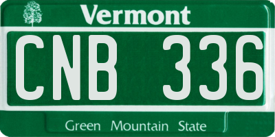 VT license plate CNB336