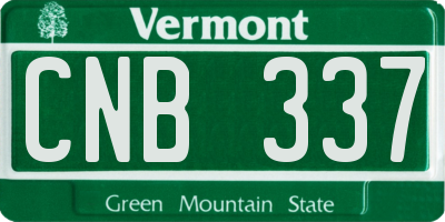 VT license plate CNB337