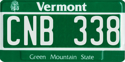 VT license plate CNB338