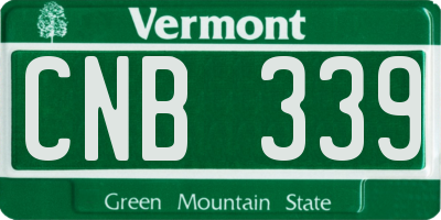 VT license plate CNB339