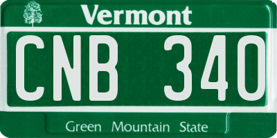 VT license plate CNB340