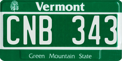 VT license plate CNB343