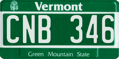 VT license plate CNB346