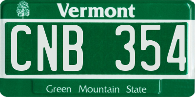 VT license plate CNB354