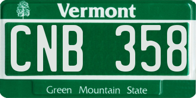 VT license plate CNB358