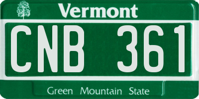 VT license plate CNB361