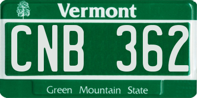 VT license plate CNB362