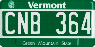 VT license plate CNB364