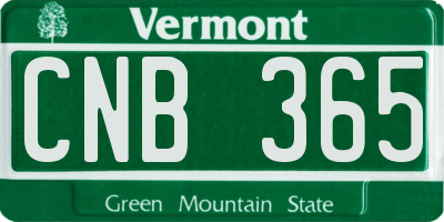 VT license plate CNB365