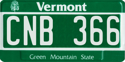 VT license plate CNB366