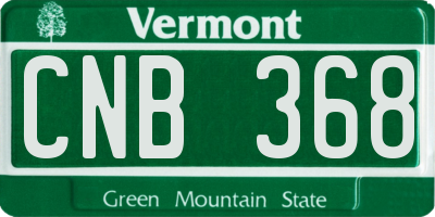 VT license plate CNB368