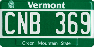 VT license plate CNB369