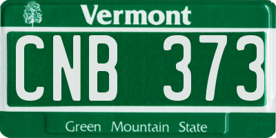 VT license plate CNB373