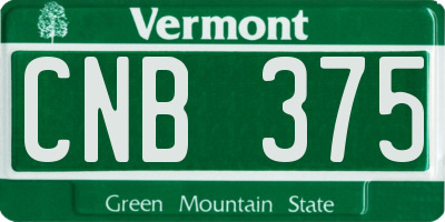 VT license plate CNB375