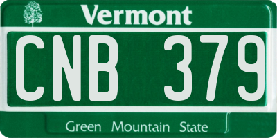 VT license plate CNB379