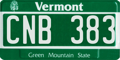 VT license plate CNB383