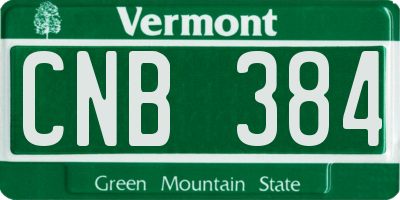 VT license plate CNB384