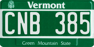 VT license plate CNB385