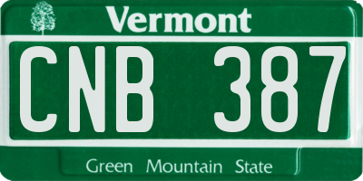 VT license plate CNB387