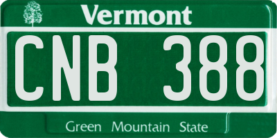 VT license plate CNB388