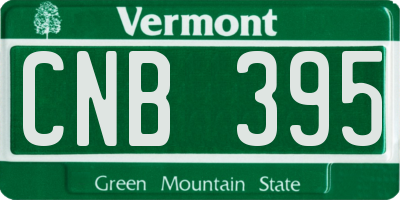 VT license plate CNB395
