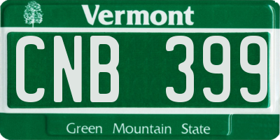 VT license plate CNB399