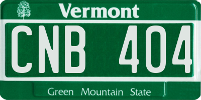 VT license plate CNB404