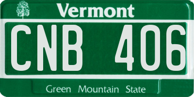 VT license plate CNB406