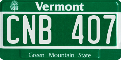 VT license plate CNB407