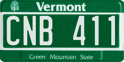 VT license plate CNB411