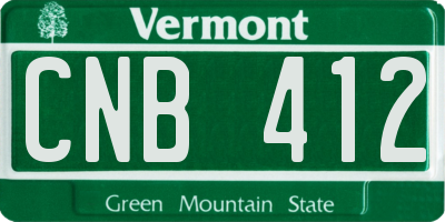 VT license plate CNB412