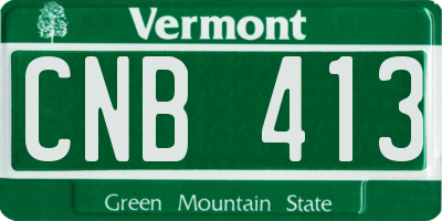 VT license plate CNB413