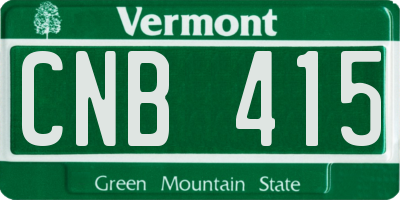 VT license plate CNB415