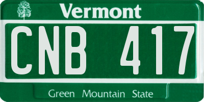 VT license plate CNB417