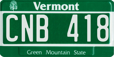 VT license plate CNB418