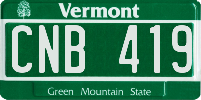 VT license plate CNB419