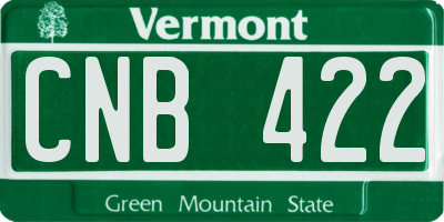 VT license plate CNB422