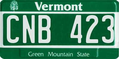VT license plate CNB423