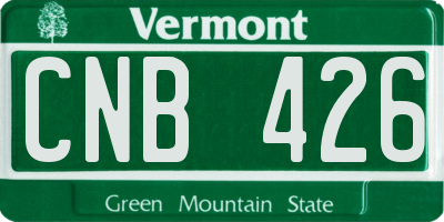 VT license plate CNB426
