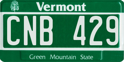 VT license plate CNB429