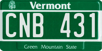 VT license plate CNB431