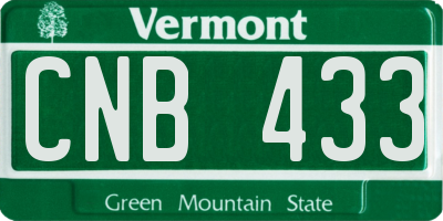 VT license plate CNB433