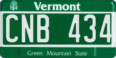 VT license plate CNB434